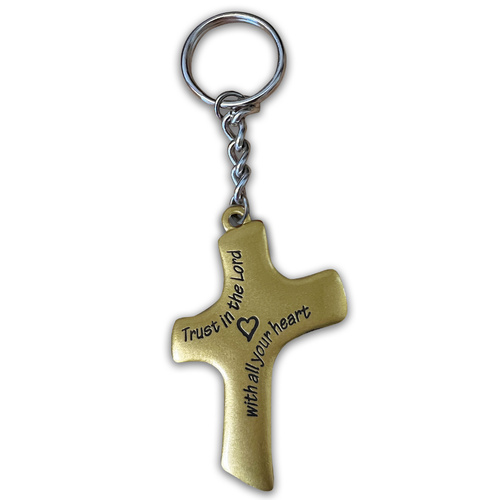 Keyring Cross Shape - Trust in the Lord