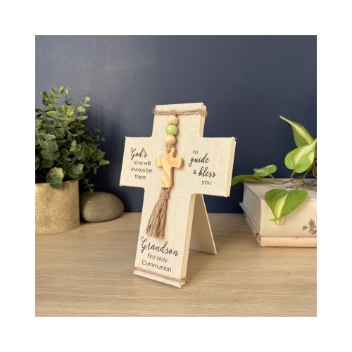 Communion Prayer Cross w/Accents - Grandson