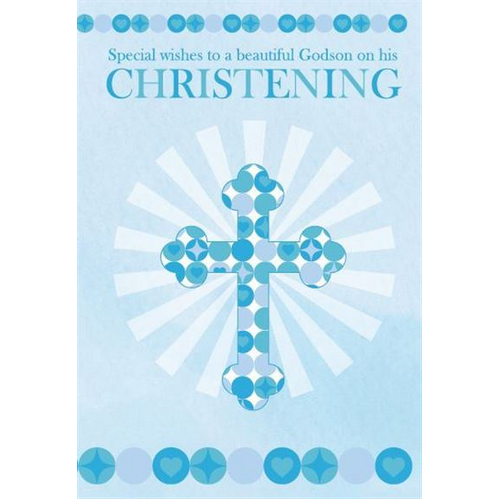 Card - Christening Day Godson