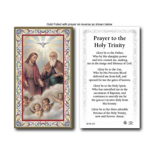 Holy Card 734  - Prayer to the Holy Trinity - Gold Edge