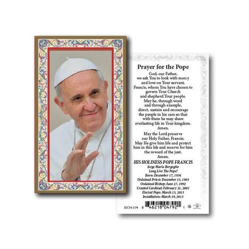Holy Card 734  - Pope Francis - Gold Edge