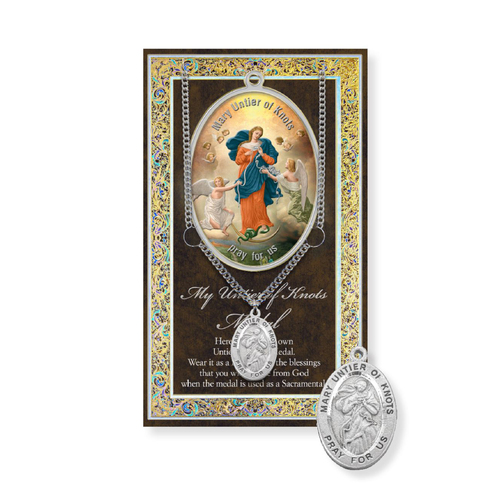 Biography Leaflet with Pendant - Our Lady Untier of Knots