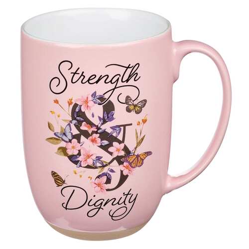 Ceramic Mug: Strength & Dignity, Pink (444 Ml)