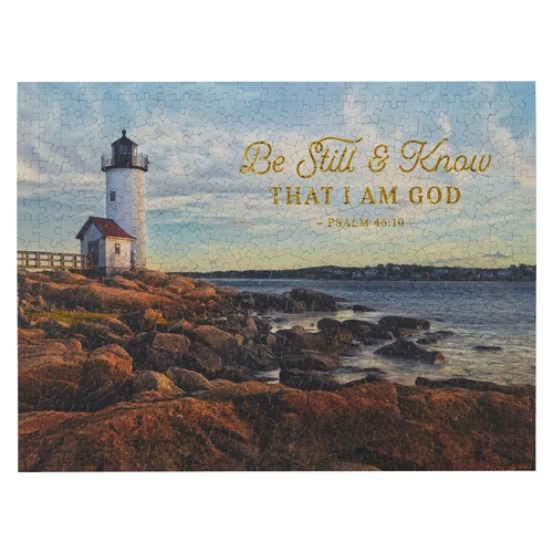 Christmas Jigsaw Be Still, Psalm 46:10, Lighthouse (500 Pieces)