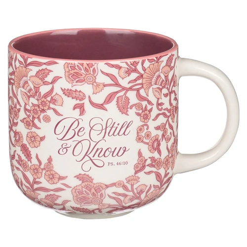 Ceramic Mug Be Still Pink Spring Floral (354 ml)