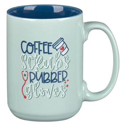 Ceramic Mug Coffee Scrubs Rubber Gloves (414 ml)