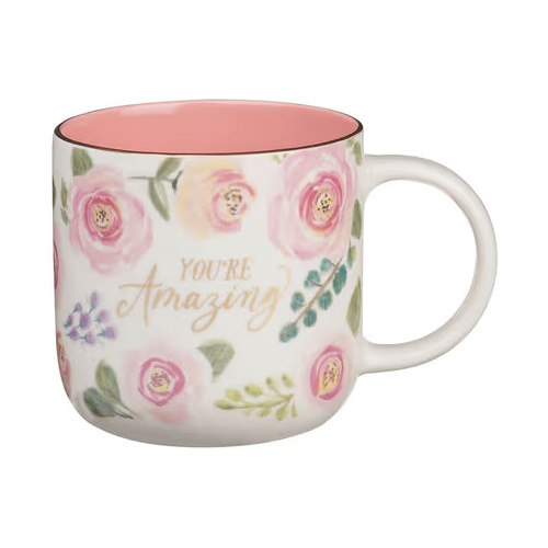 Ceramic Mug: You’re Amazing Pink Floral