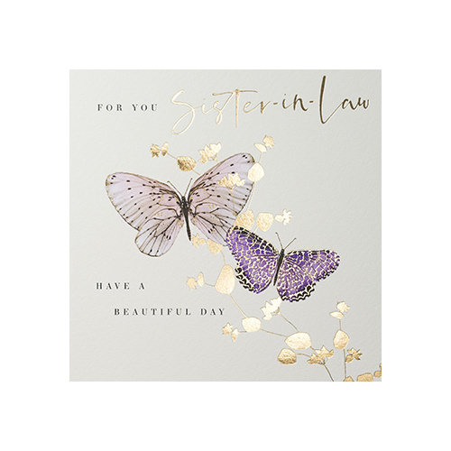 Card - Sister-in-Law Birthday Butterflies
