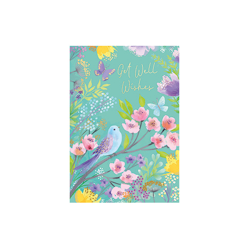 Card - Get Well Birds Blossom