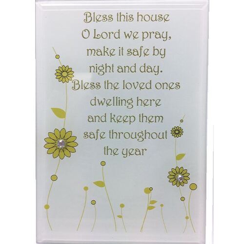 Glass Plaque - Bless This House