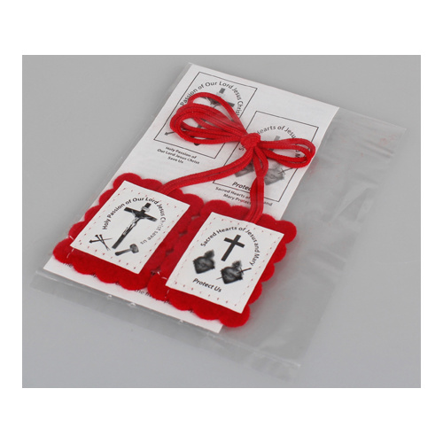 Scapular - Red with Leaflet