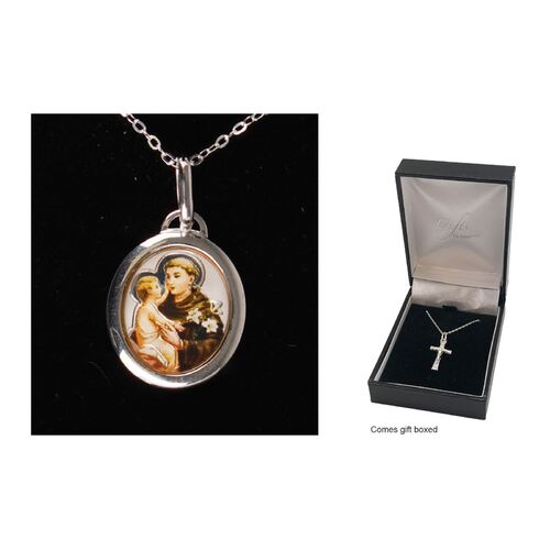 Sterling Silver Chain and St Anthony Medal