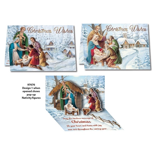 Christmas Pop Up Nativity Cards - 2 Designs