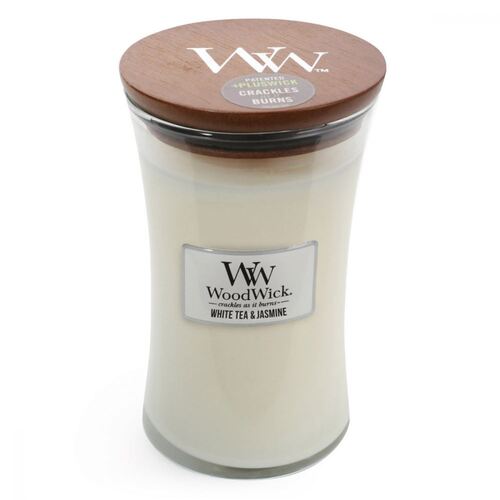 WoodWick Candle Large - White Tea & Jasmine