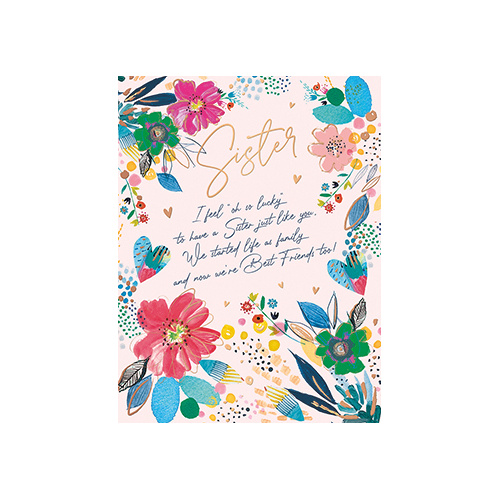 Card - Birthday Sister Flowers