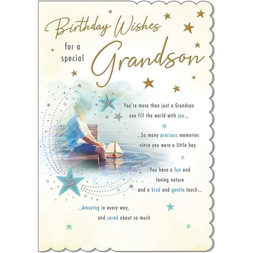 Card - Birthday - Grandson - With boat