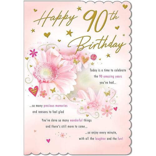 Card - 90th Birthday Female Gerberas