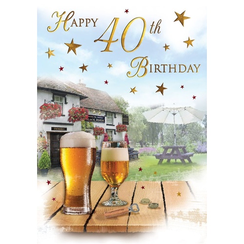 Card - 40th Birthday Garden