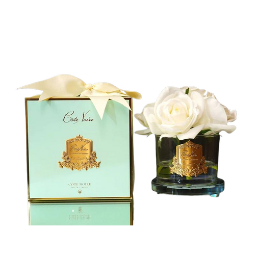 Five Rose Ivory Perfumed Flower - Clear Glass