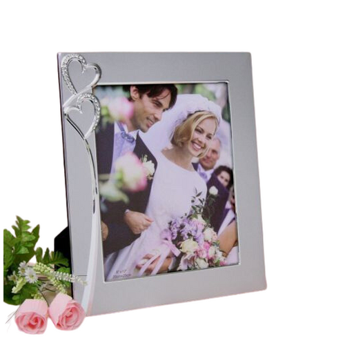 Aluminum Photo Frame with Double Hearts Design - 5 x 7