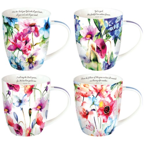 Ceramic Mug Set: Seeds of Love, Floral