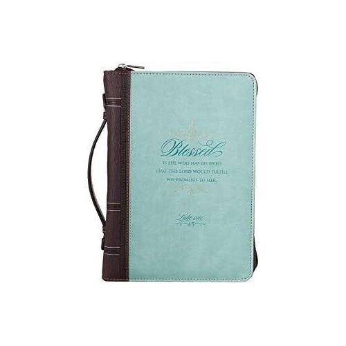 Bible Cover Medium Blessed Green/Brown