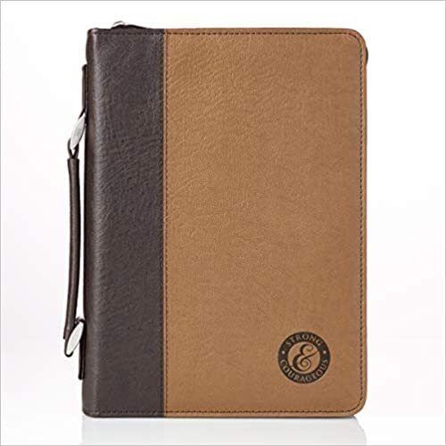 Bible Cover Brown/Tan - Strong and Courageous
