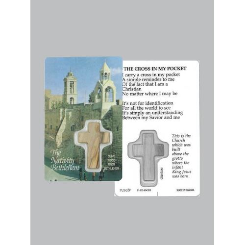 Nativity Prayer card with Cross - Nativity Bethlehem
