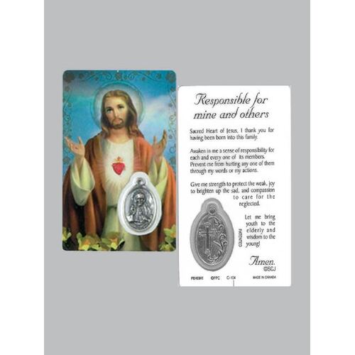 Lam Card & Medal - Sacred Heart Jesus