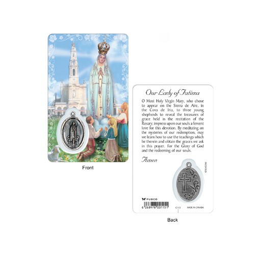 Lam Card & Medal - Our Lady of Fatima
