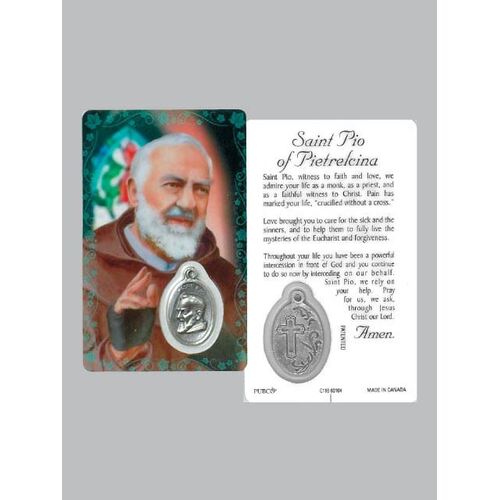 Lam Card & Medal - Padre Pio