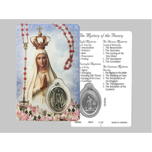 Lam Card & Medal - Mysteries of the Rosary