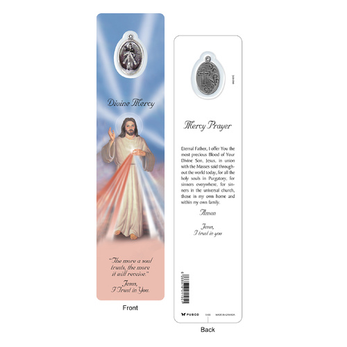 Laminated Bookmark with Medal - Divine Mercy