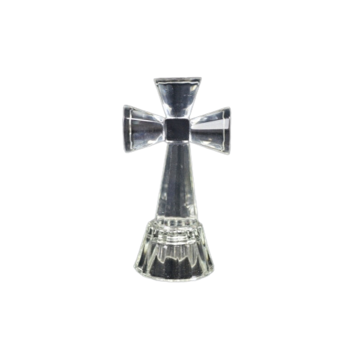 Glass Standing Cross - 85mm