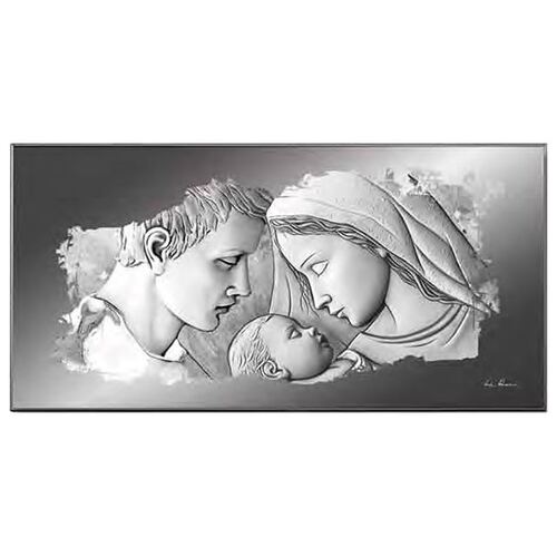 Holy Family Silver Plaque - 710 x 350