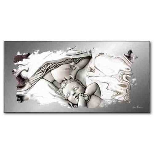Mother & Child Silver Plaque - 710 x 350