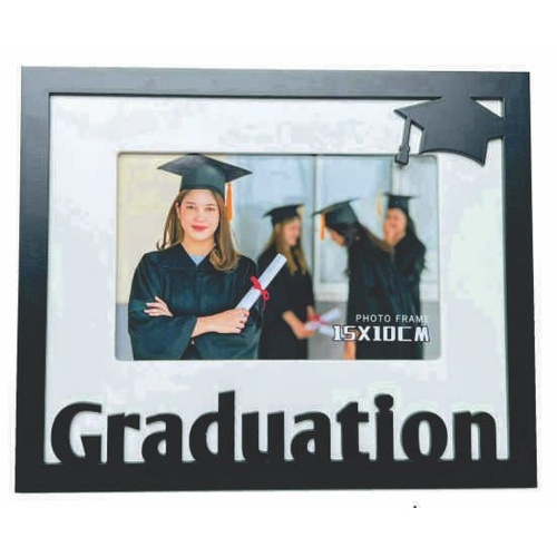 Graduation Photo Frame Black w/Hat