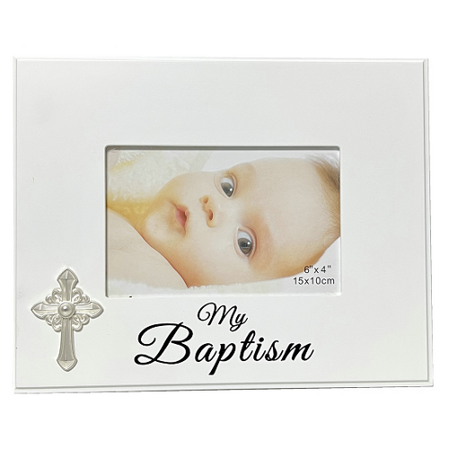 My Baptism MDF Photo Frame with Cross