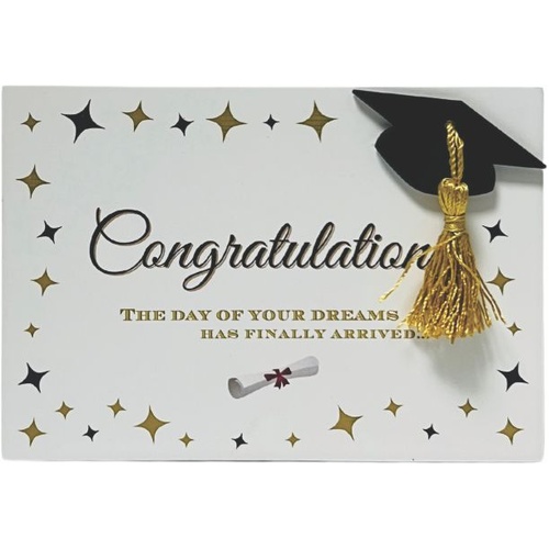 Graduation Congratulation Standing Block with Diploma