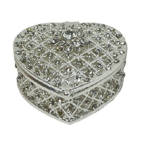 Love Heart Trinket Box w/Rhinestones