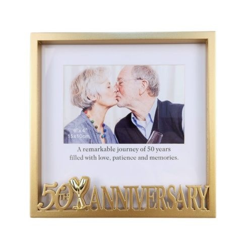 50th Anniversary MDF Photo Frame w/Motiff