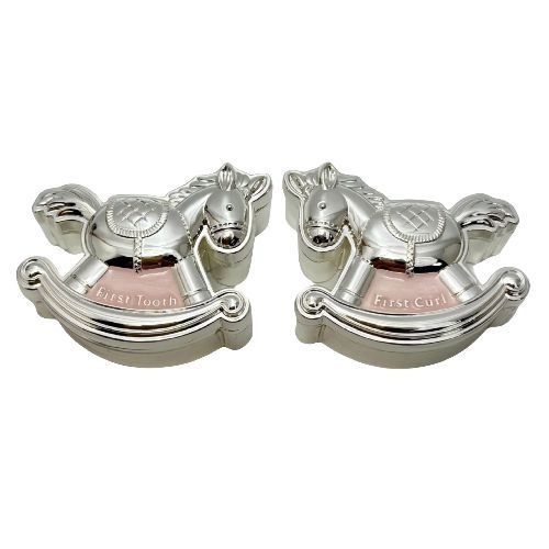 Rocking Horse First Tooth and First Curl - Pink