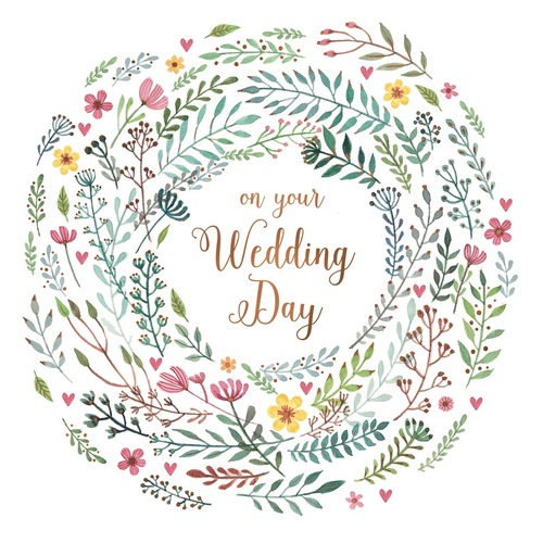 Card - on your Wedding Day Wreath