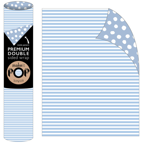 Roll Wrap - Thin Blue Stripes (2m)