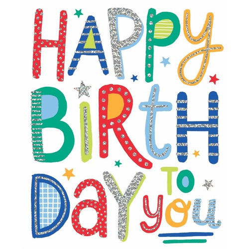 Card - Happy Birthday Male Typograph
