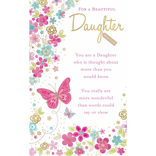Card - Birthday Beautiful Daughter Butterflies