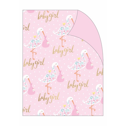 Gift Wrap - Baby Girl Stork with Papoose