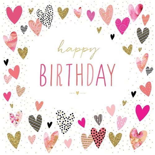 Card - Happy Birthday Hearts