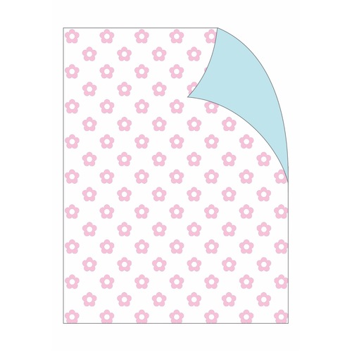 Gift Wrap - Pale Pink Daisy on White