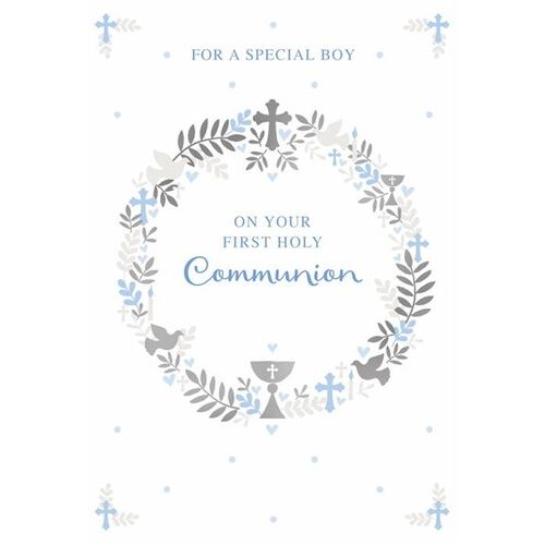 Card - On Your First Holy Communion Blue